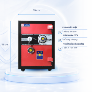 Két sắt Việt Tiệp Mẫu VT51 khóa cơ đỏ