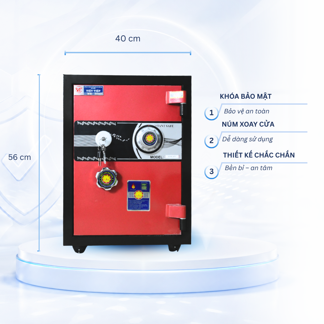 Két sắt Việt Tiệp Mẫu VT51 khóa cơ đỏ