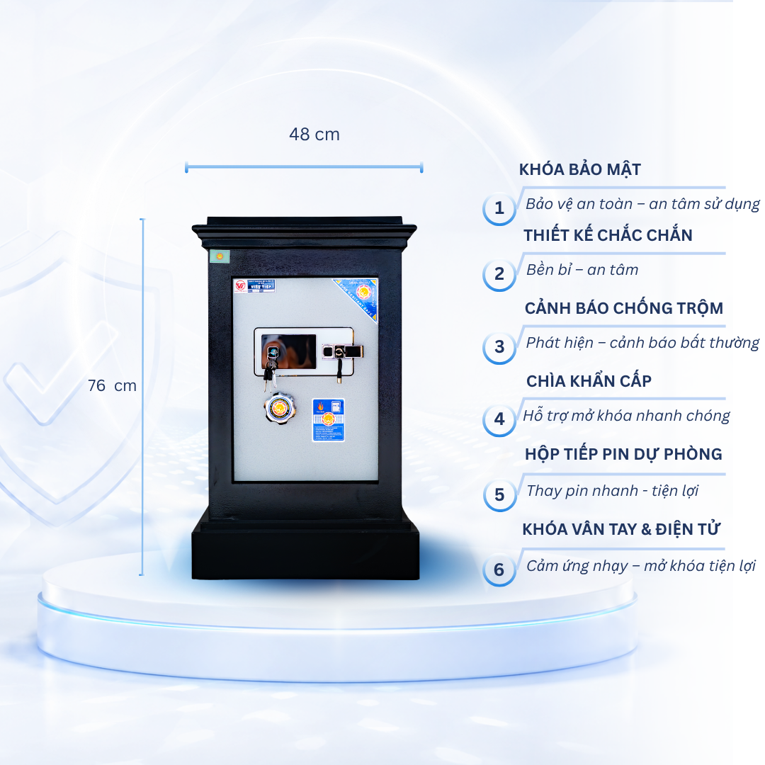 Két sắt Việt Tiệp Mẫu K45 khóa vân tay điện tử