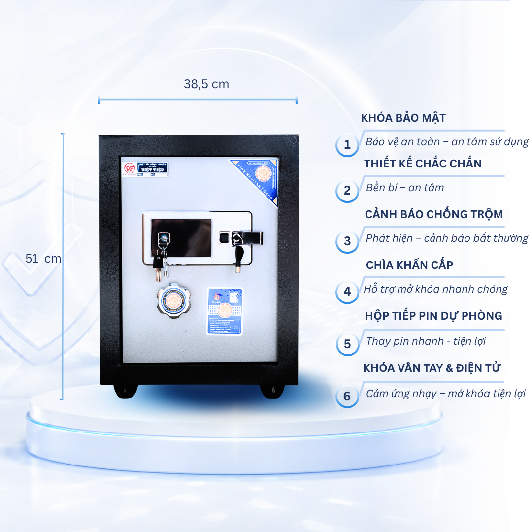 Két sắt Việt Tiệp Mẫu K25 khóa vân tay điện tử