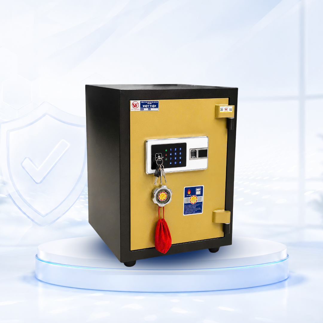 Két sắt Việt Tiệp Mẫu VT56 khóa vân tay điện tử cánh đỏ Két sắt Việt Tiệp Mẫu VT56 khóa vân tay điện tử cánh đỏ
