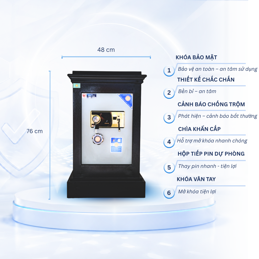 Két Sắt Việt Tiệp Mẫu K45 khóa vân tay