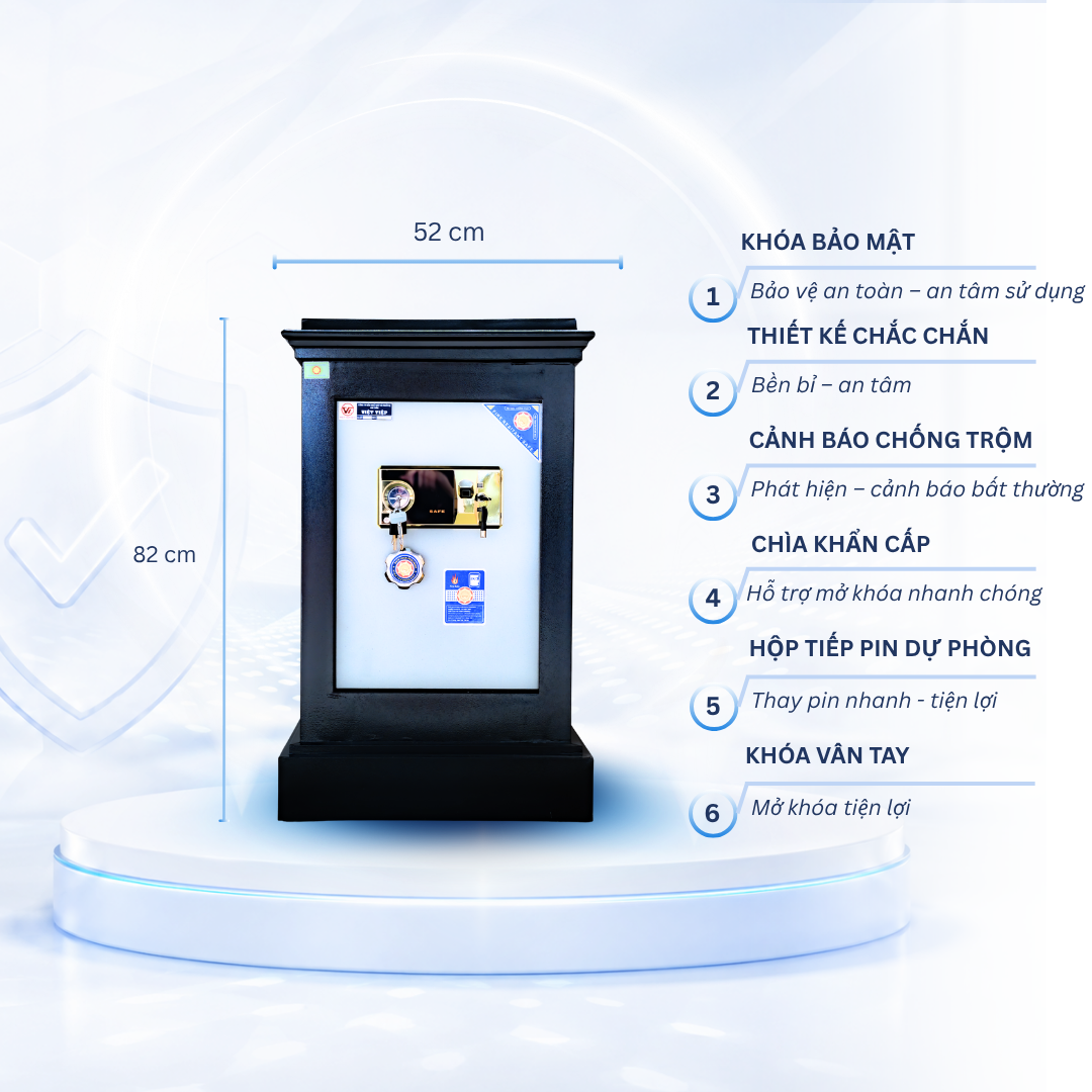 Két Sắt Việt Tiệp Mẫu K45 khóa vân tay