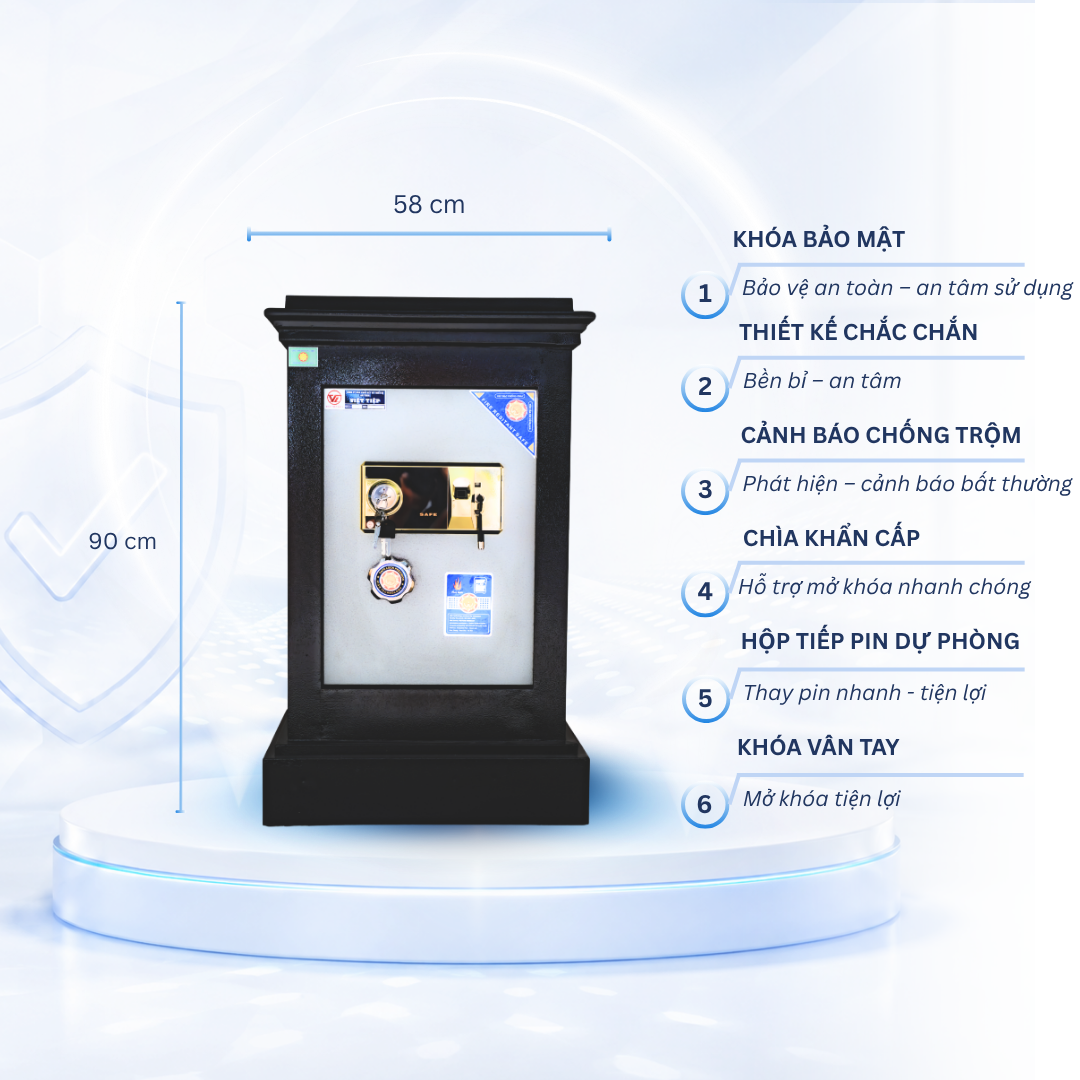 Két Sắt Việt Tiệp Mẫu K45 khóa vân tay