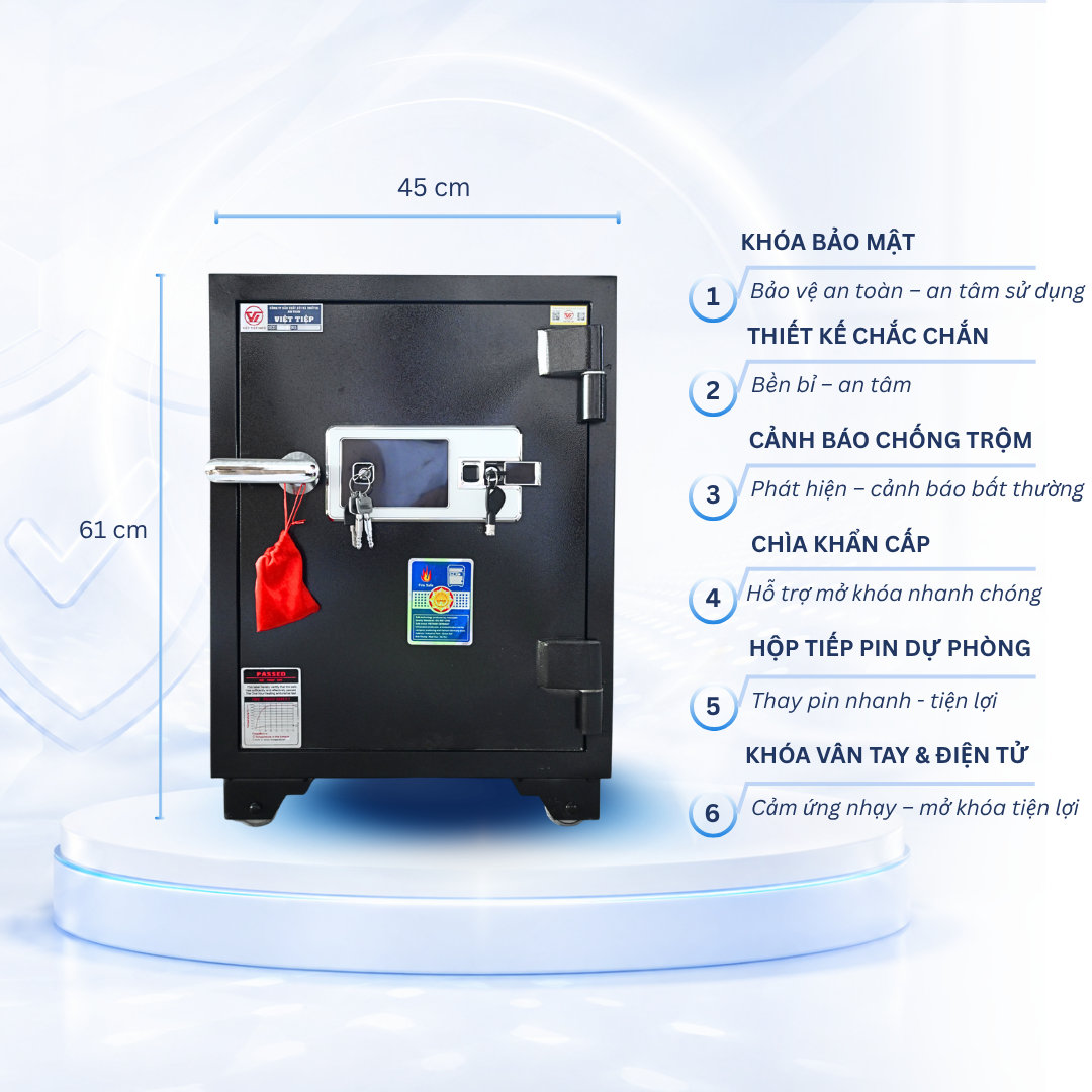 Két sắt K25 khóa điện tử vân tay