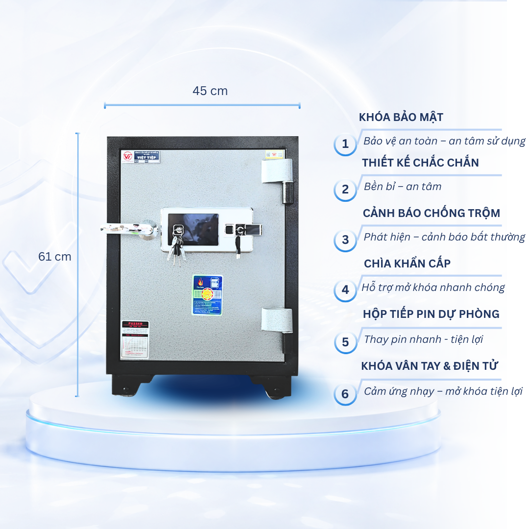 Két sắt K25 khóa điện tử vân tay