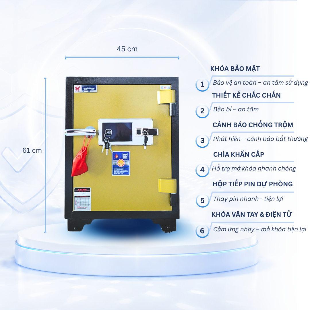 Két sắt K25 khóa điện tử vân tay