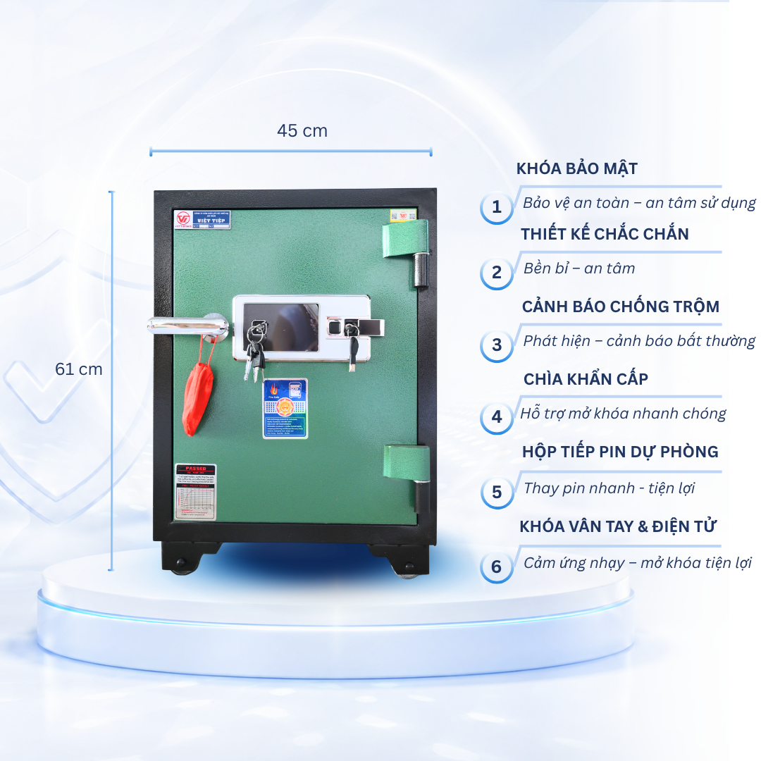 Két sắt K25 khóa điện tử vân tay