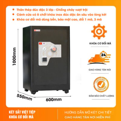 Két Sắt Siêu Cường Việt Tiệp Cỡ Lớn KSC100DM Khóa Cơ Đổi Mã