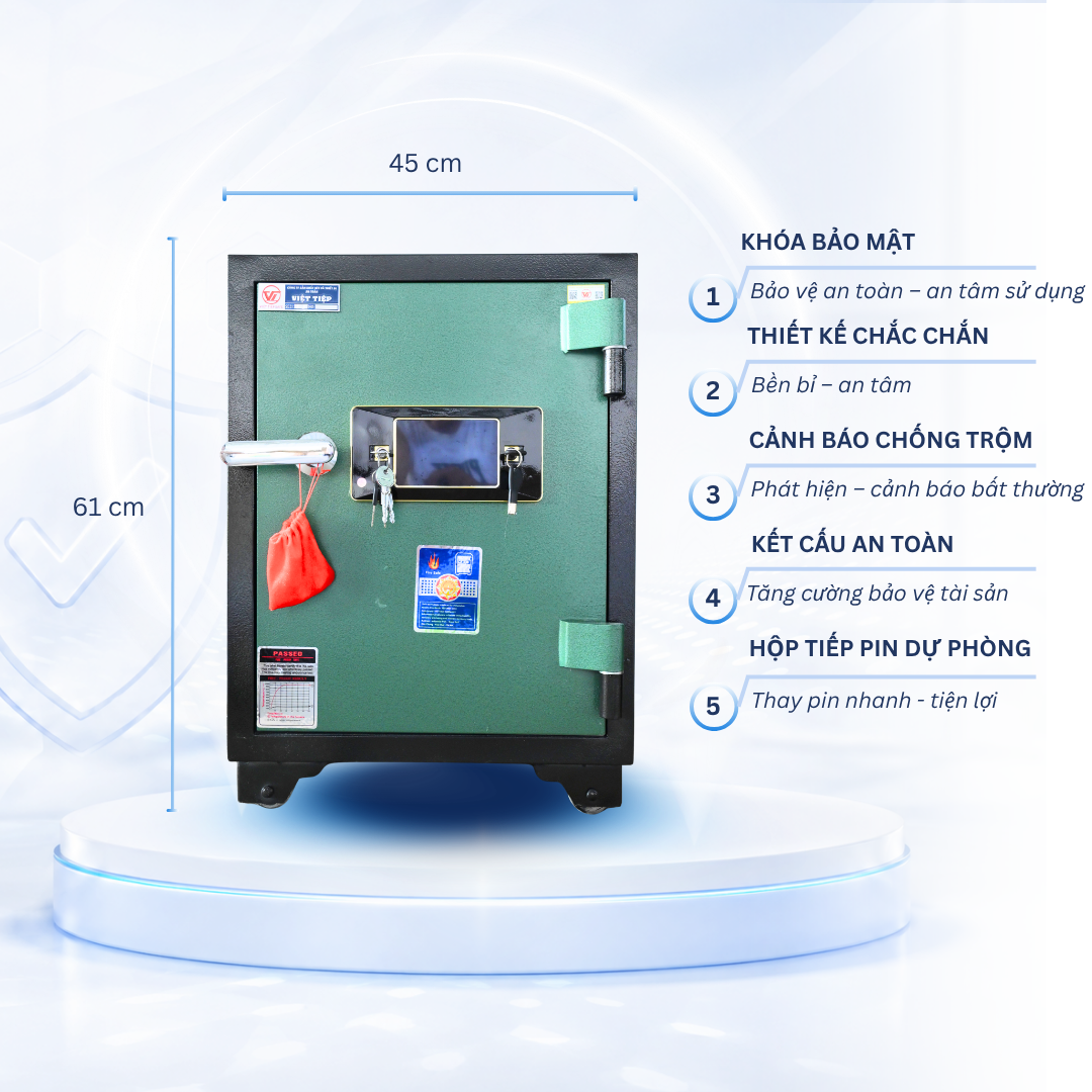 Két sắt Việt Tiệp Mẫu KV61 khóa điện tử cánh đen