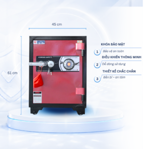 Két sắt Việt Tiệp Mẫu KV61 khóa cơ cánh đỏ