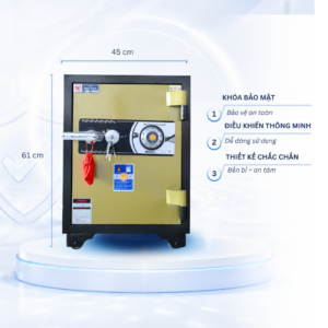 Két sắt Việt Tiệp Mẫu KV61 khóa cơ màu vàng