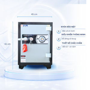 Két sắt Việt Tiệp Mẫu KV61 khóa cơ màu vàng