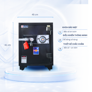 Két sắt Việt Tiệp Mẫu KV61 khóa cơ màu vàng