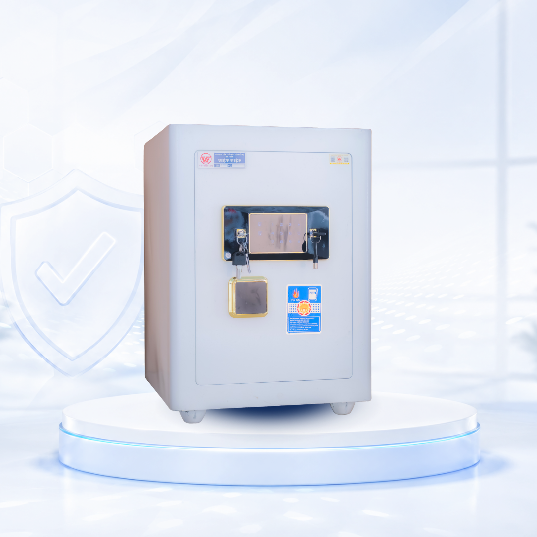 Két sắt Việt Tiệp Mẫu KC56 khóa điện tử màu trắng Két sắt Việt Tiệp Mẫu KC56 khóa điện tử màu trắng