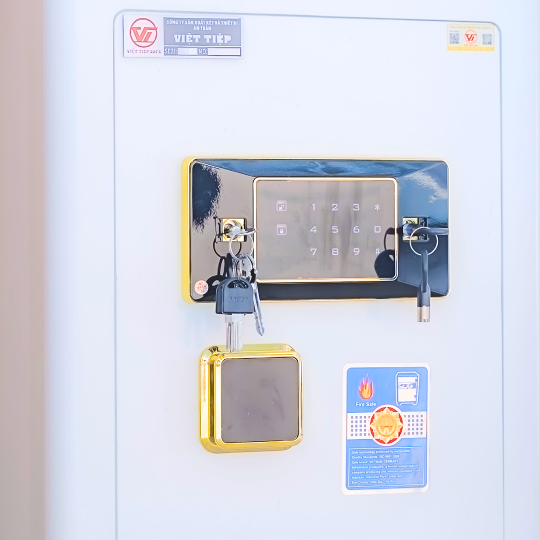 Két sắt Việt Tiệp Mẫu KC56 khóa điện tử màu trắng Két sắt Việt Tiệp Mẫu KC56 khóa điện tử màu trắng