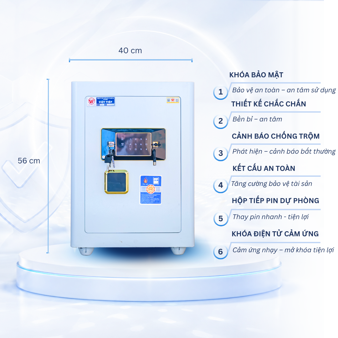 Két sắt Việt Tiệp Mẫu KC51 khóa điện tử trắng