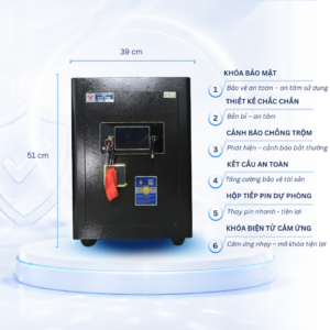 Két sắt Việt Tiệp Mẫu KC51 khóa điện tử cánh bạc