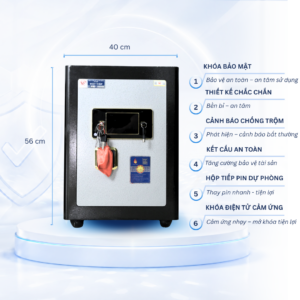 Két sắt Việt Tiệp Mẫu KC56 khóa điện tử cánh đen