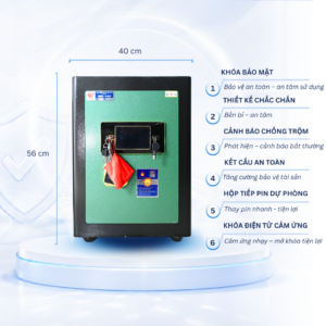 Két sắt Việt Tiệp Mẫu KC56 khóa điện tử cánh đen