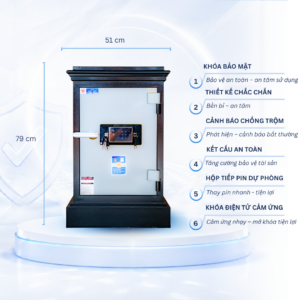 Két sắt Việt Tiệp Mẫu KP80 khóa điện tử cảm ứng