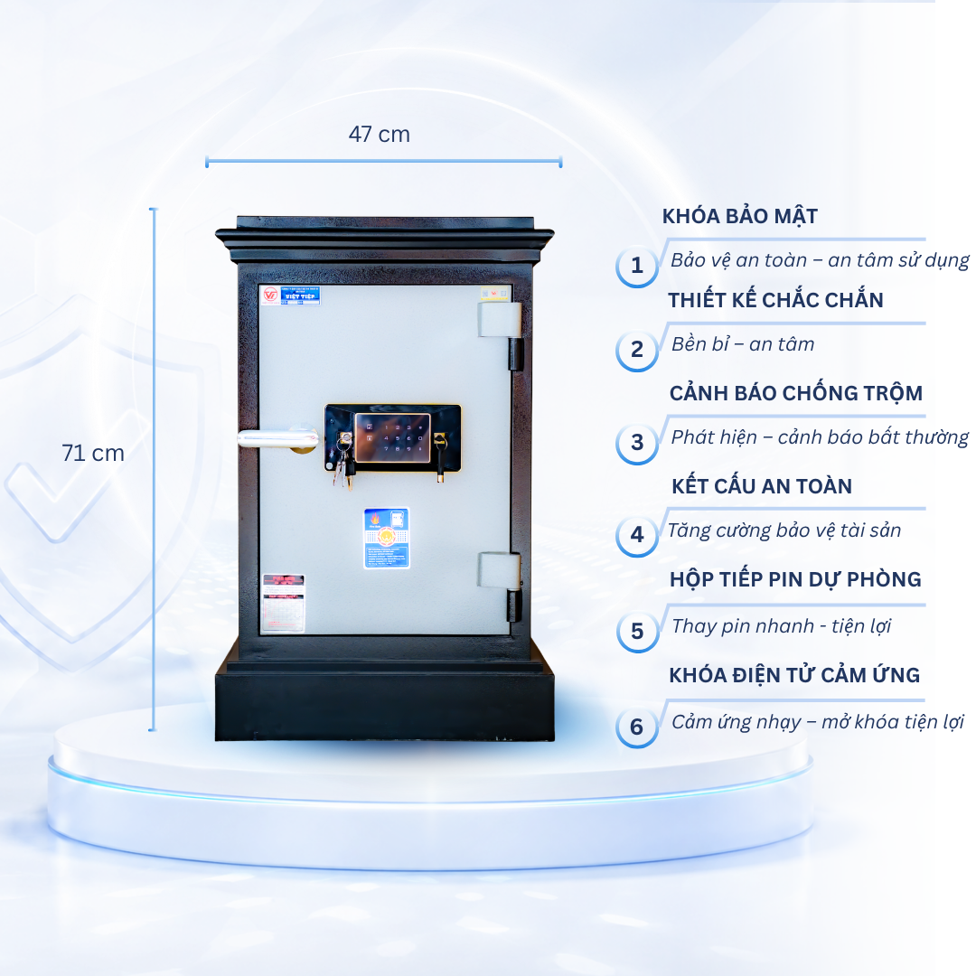 Két sắt Việt Tiệp Mẫu KP80 khóa điện tử cảm ứng