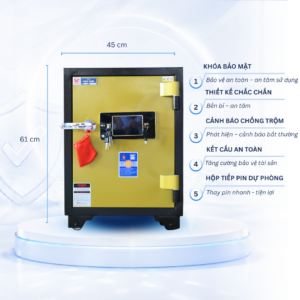 Két sắt Việt Tiệp Mẫu KV61 khóa điện tử cánh xanh