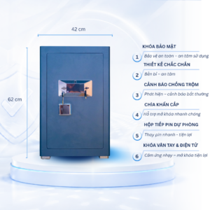 Két sắt Việt Tiệp Mẫu KVT70 khóa vân tay điện tử màu nâu