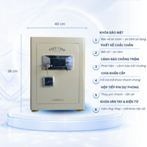 Két sắt Việt Tiệp Mẫu KVT56 khóa vân tay điện tử màu xanh