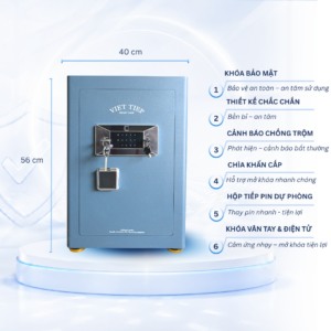Két sắt Việt Tiệp Mẫu KVT56 khóa vân tay điện tử màu xanh