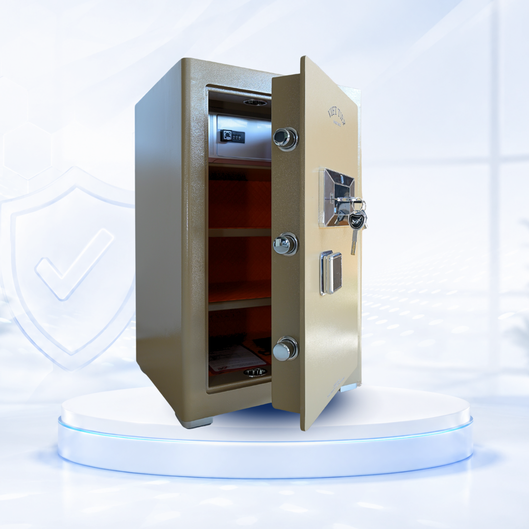 Két sắt Việt Tiệp Mẫu KVT70 khóa vân tay điện tử màu nâu Két sắt Việt Tiệp Mẫu KVT70 khóa vân tay điện tử màu nâu