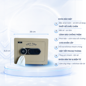 Két sắt Việt Tiệp Mẫu VT - K30 khóa vân tay điện tử màu trắng