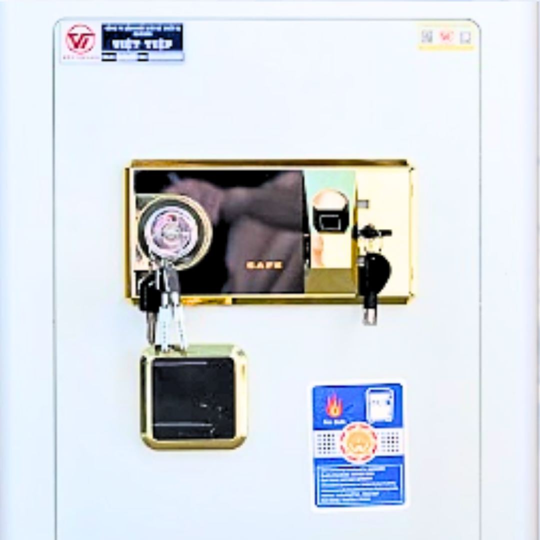 Két sắt Việt Tiệp Mẫu KC51 khóa vân tay trắng Két sắt Việt Tiệp Mẫu KC51 khóa vân tay trắng