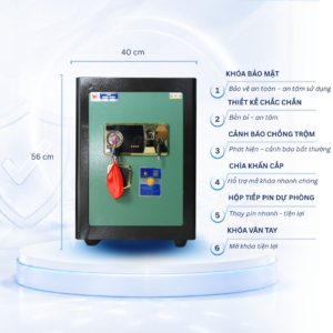 Két sắt Việt Tiệp Mẫu KC56 khóa vân tay cánh đen
