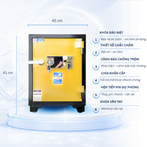 Két sắt Việt Tiệp Mẫu KV61 khóa vân tay vàng