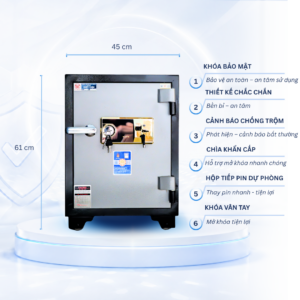 Két sắt Việt Tiệp Mẫu KV61 khóa vân tay vàng