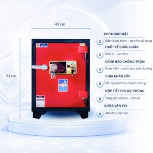 Két sắt Việt Tiệp Mẫu KV61 khóa vân tay vàng