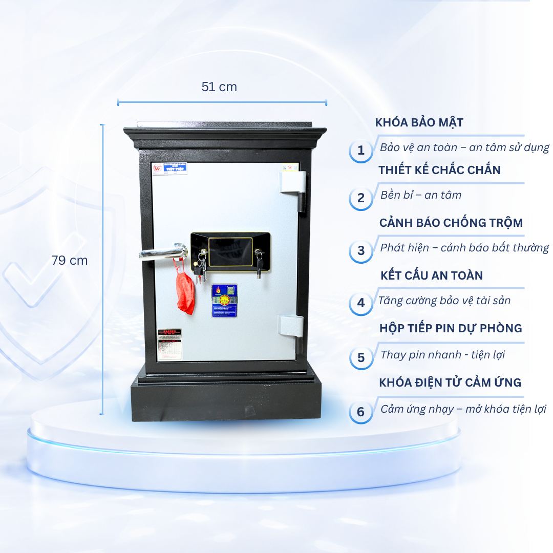 Két sắt Việt Tiệp Mẫu KP100 khóa điện tử cảm ứng