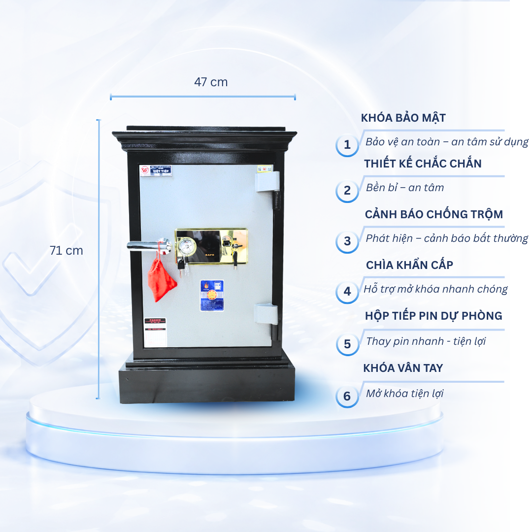 Két sắt Việt Tiệp Mẫu KP100 khóa điện tử cảm ứng