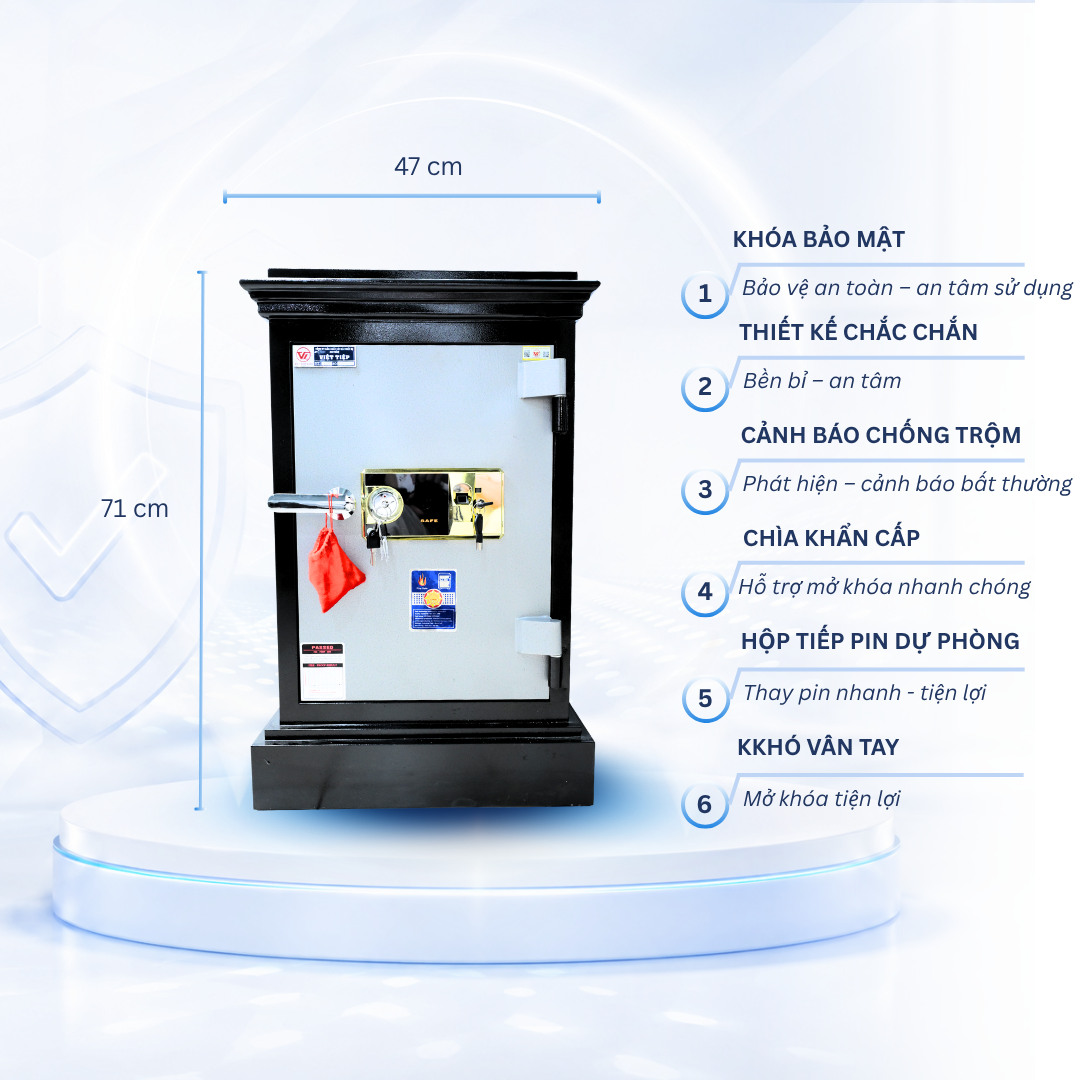 Két sắt Việt Tiệp Mẫu KP100 khóa điện tử cảm ứng