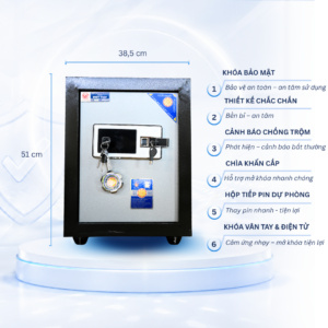 Két sắt Việt Tiệp Mẫu KP100 khóa điện tử cảm ứng