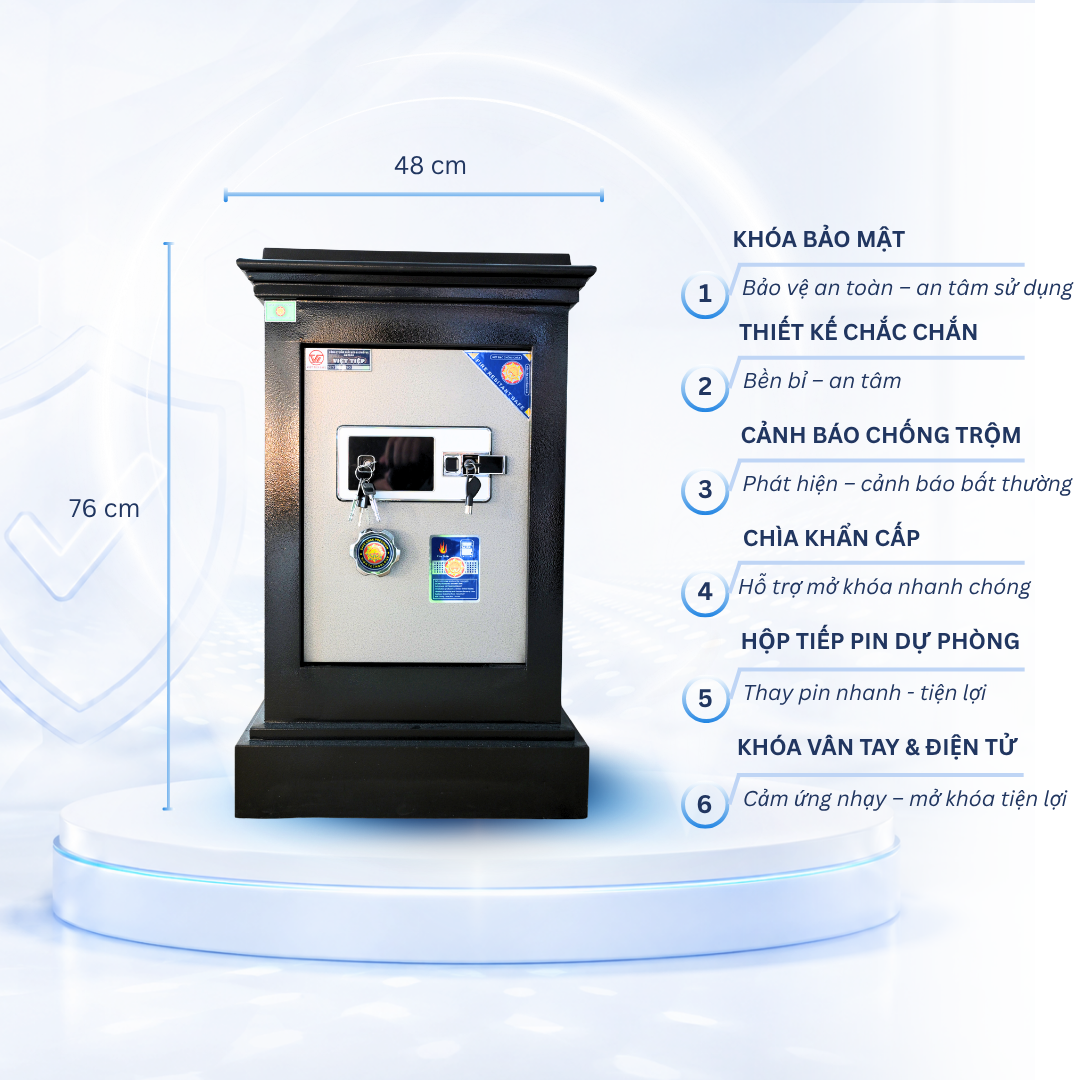 Két sắt Việt Tiệp Mẫu KP100 khóa điện tử cảm ứng