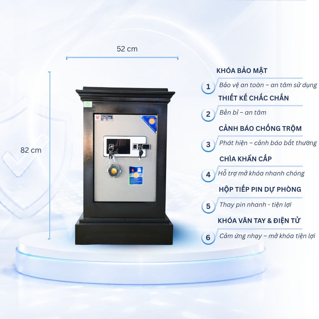Két sắt Việt Tiệp Mẫu KP100 khóa điện tử cảm ứng