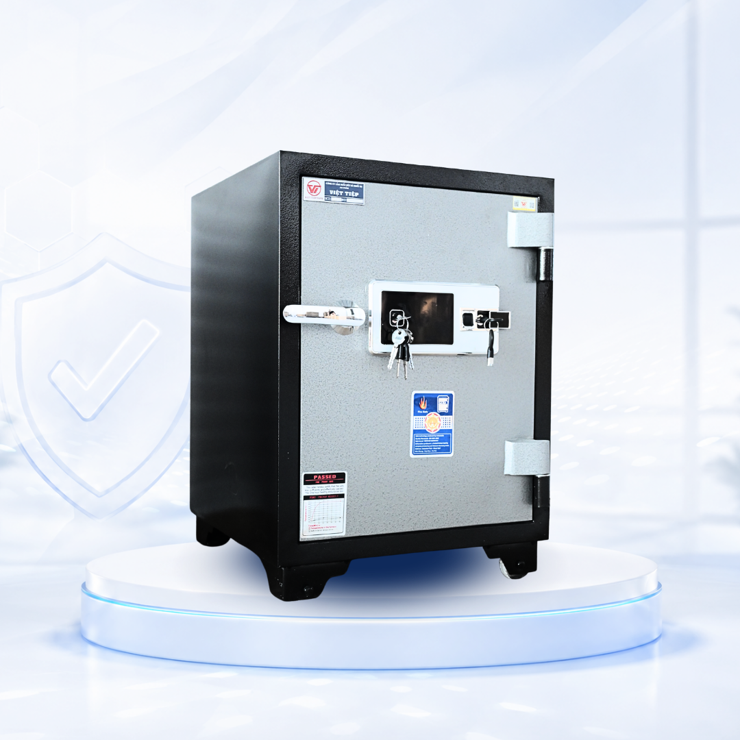 Két sắt Việt Tiệp Mẫu KV61 điện tử vân tay cánh bạc Két sắt Việt Tiệp Mẫu KV61 điện tử vân tay cánh bạc