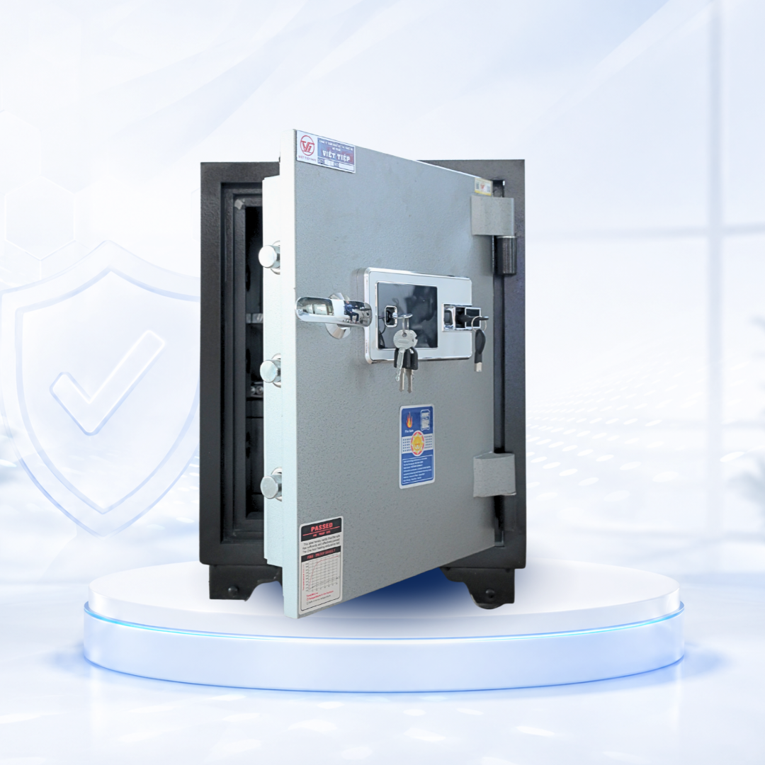 Két sắt Việt Tiệp Mẫu KV61 điện tử vân tay cánh bạc Két sắt Việt Tiệp Mẫu KV61 điện tử vân tay cánh bạc