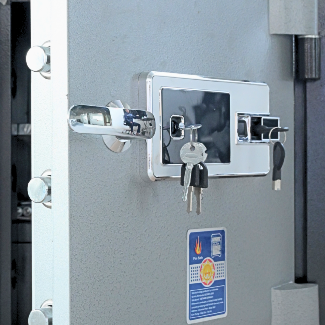 Két sắt Việt Tiệp Mẫu KV61 điện tử vân tay cánh bạc Két sắt Việt Tiệp Mẫu KV61 điện tử vân tay cánh bạc