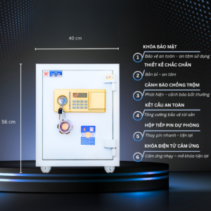Két sắt Việt Tiệp Mẫu KC56 khóa điện tử màu trắng