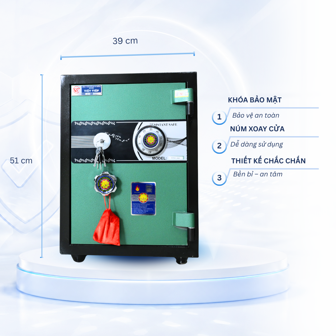 Két sắt Việt Tiệp Mẫu VT56 khóa cơ xanh