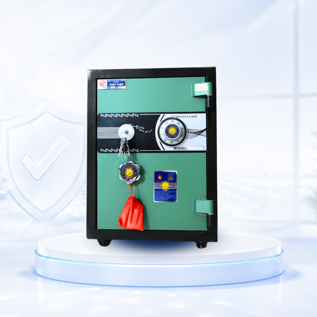 Két sắt Việt Tiệp Mẫu VT56 khóa cơ xanh Két sắt Việt Tiệp Mẫu VT56 khóa cơ xanh