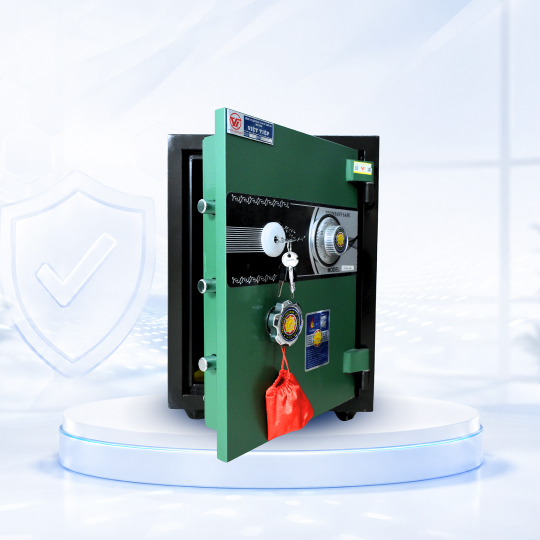 Két sắt Việt Tiệp Mẫu VT56 khóa cơ xanh Két sắt Việt Tiệp Mẫu VT56 khóa cơ xanh